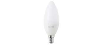 Product image for Tradfri LED bulb E12 400 lumen, wireless dimmable warm white, chandelier opal