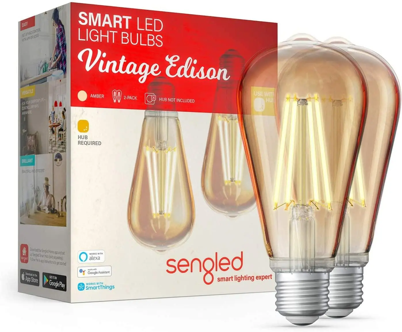 Product image for ST19 Amber Vintage Edison E26 Bulb