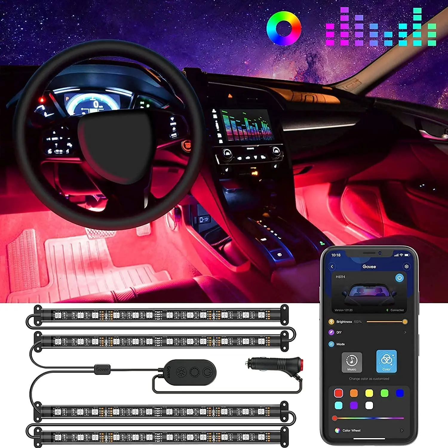 Product image for Car LED Interior Lighting (48 LED)