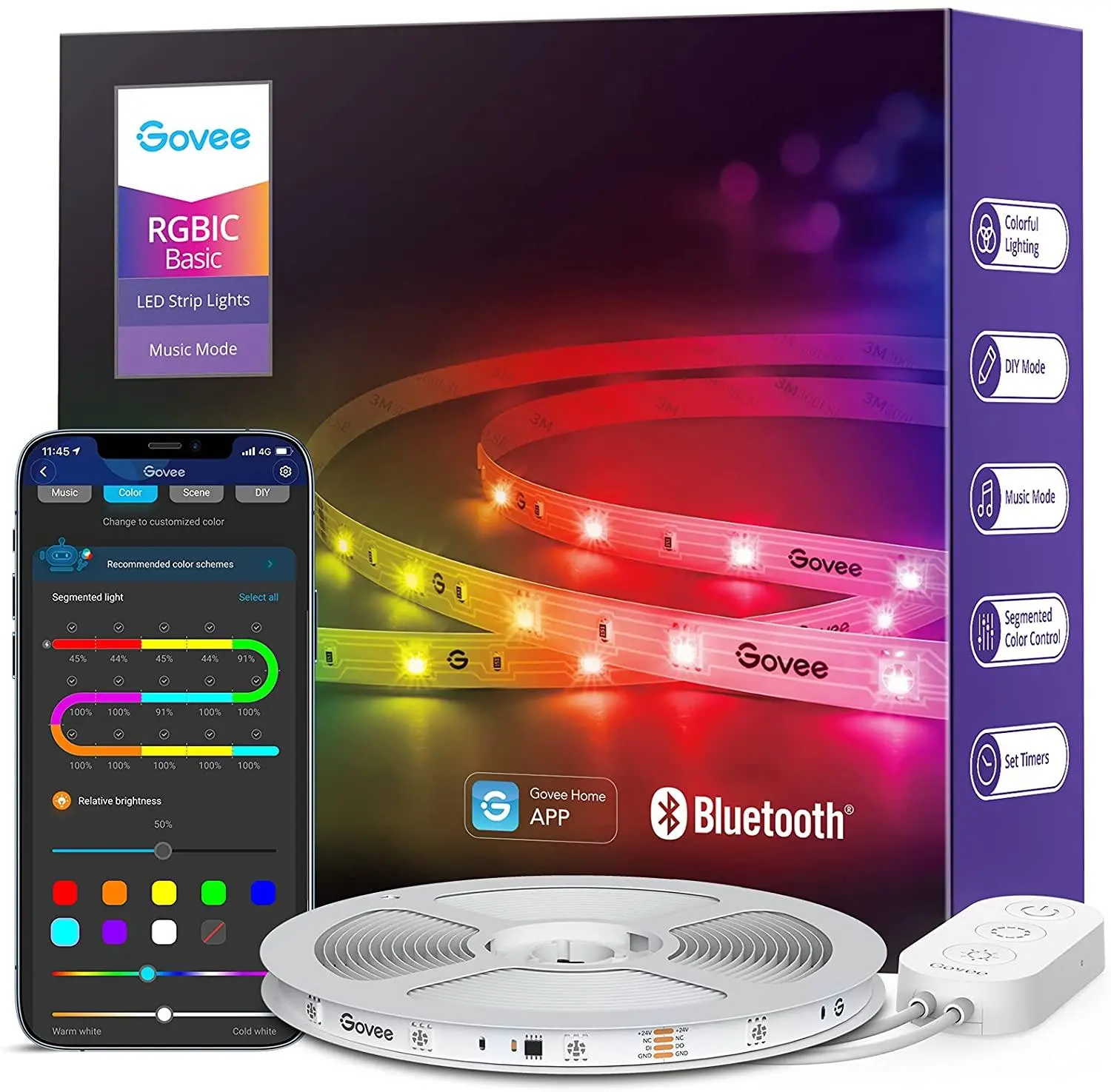 Product image for RGBIC LED Strip 10m Bluetooth